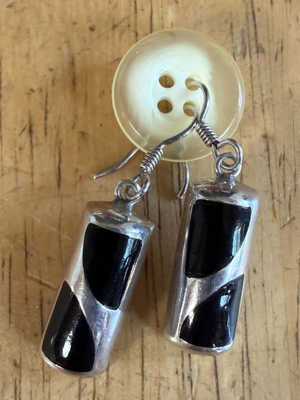 Earrings Sterling Silver Onyx